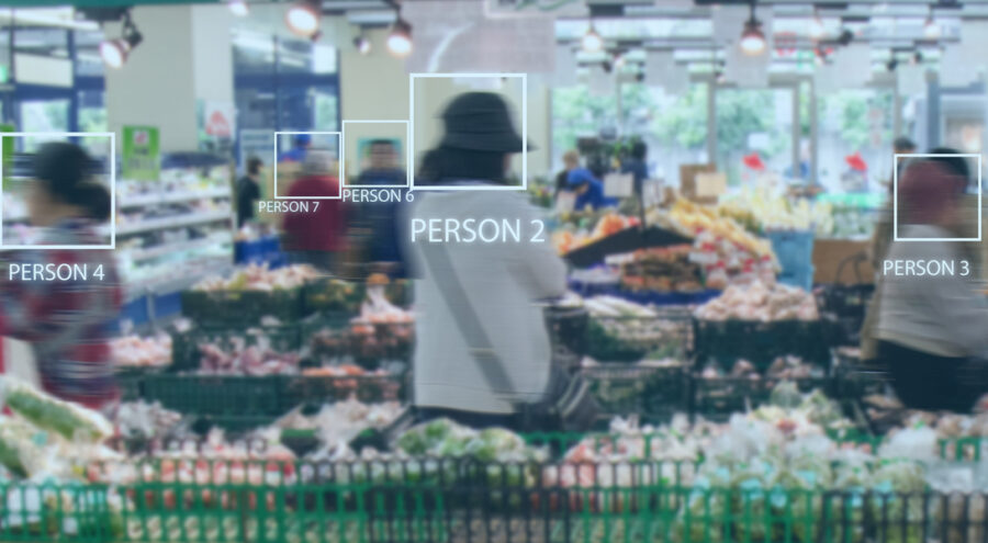 AI human detection privacy features performed on retail customers