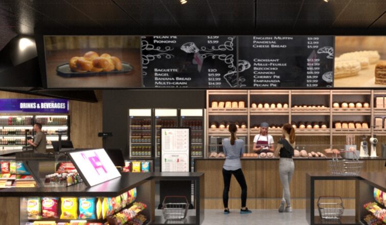 Retail c-store digital signage deployment rendering