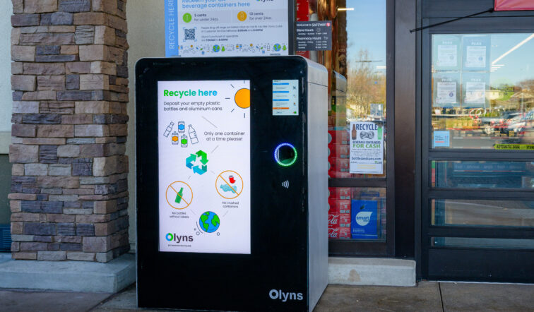 Olyns' flagship recycling product, powered by Wovenmedia and BrightSign digital signage solutions