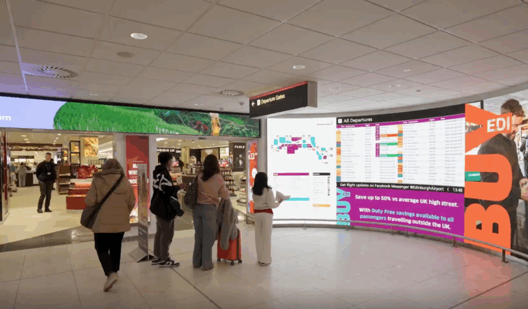Edinburgh Airport digital signage solutions for passenger engagement from BrightSign