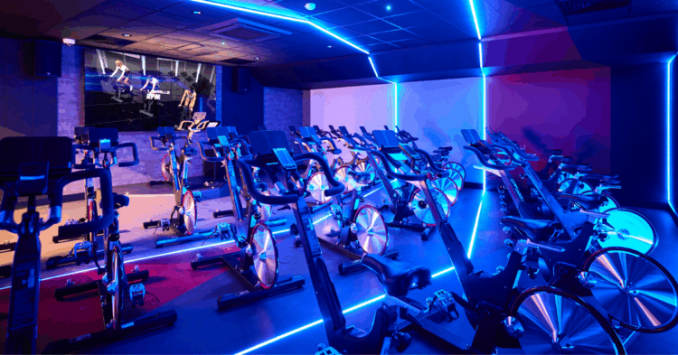 Everyone Active Gymstream cycle studio powered by BrightSign players